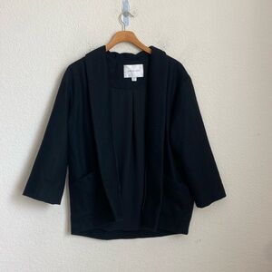 Amour Vert Black 100% Wool open front soft blazer Jacket Size s